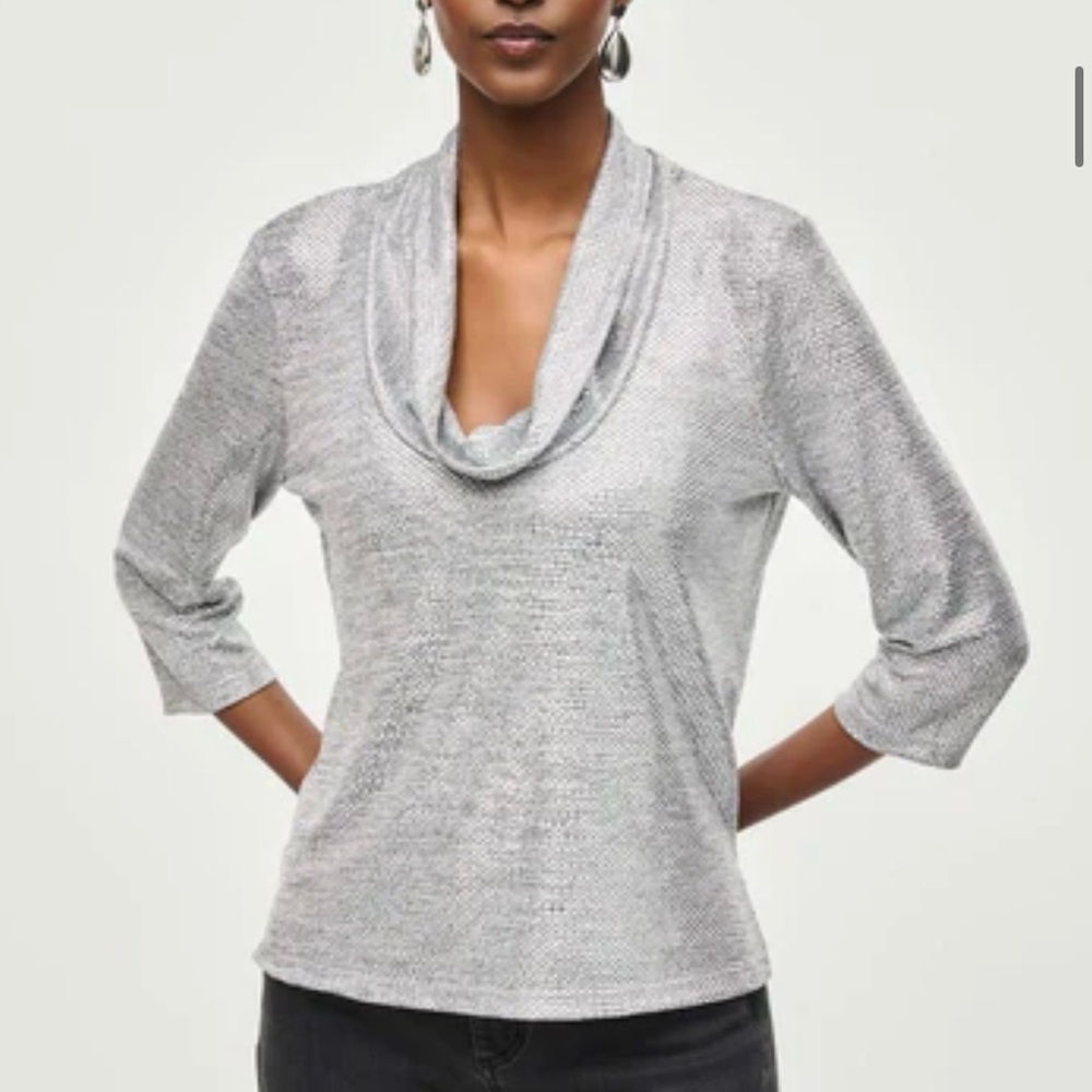 Silver Cowl Neck Women’s Sweater